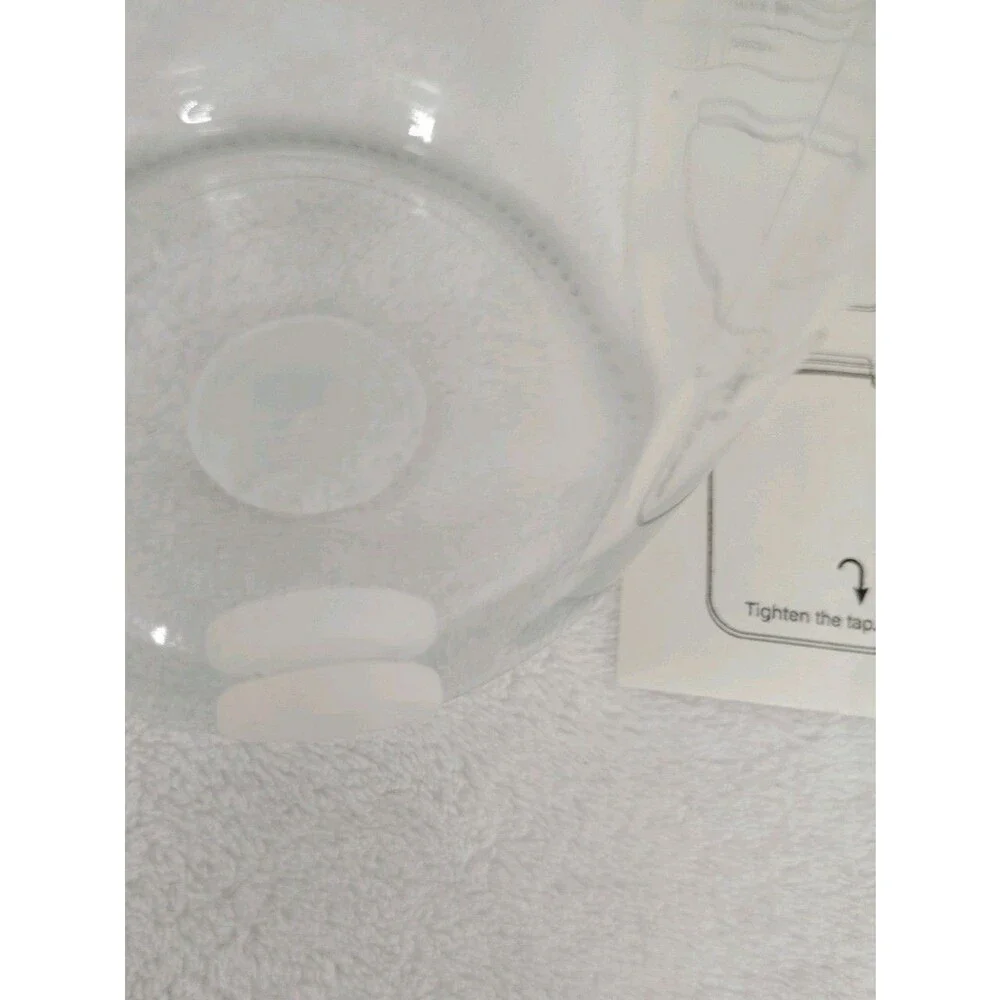 Glass Beverage Dispenser Jar Clear Round  Metal Lid Spigot 1 Gallon